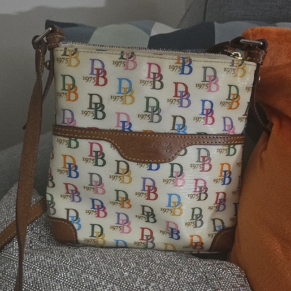 Dooney & Bourke Cream and Brown Crossbody Bag